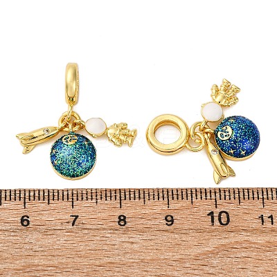 Brass Micro Pave Cubic Zirconia Pendants KK-D390-04G-1