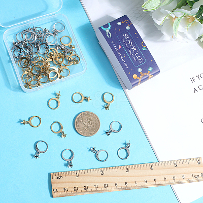 60Pcs 2 Colors 304 Stainless Steel Leverback Earring Findings STAS-SC0006-48-1