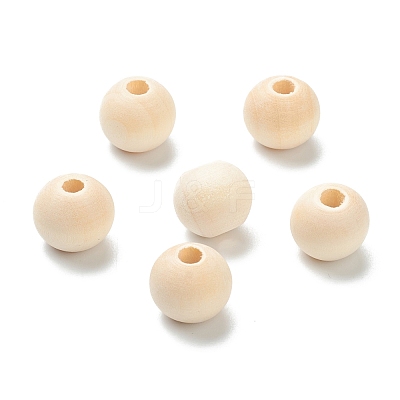Natural Unfinished Wood Beads WOOD-XCP0001-19E-1