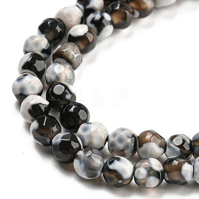 Dyed Natural Fire Crackle Agate Beads Strands G-G007-01I-1