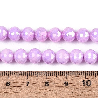 Anti-Tarnish Electroplate Glass Beads Strands GLAA-N056-8mm-03-1