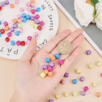 Plating Acrylic Beads X-PACR-T006-09-1