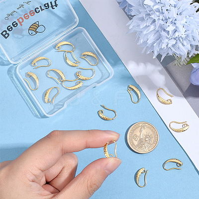 10 Pairs Brass Earring Hooks KK-BBC0027-77B-1