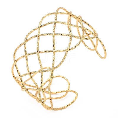 Hollow 304 Stainless Steel Cuff Bangles BJEW-B158-04G-02-1
