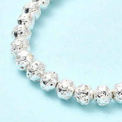 Electroplated Natural Lava Rock Beads Strands G-G984-08S-1