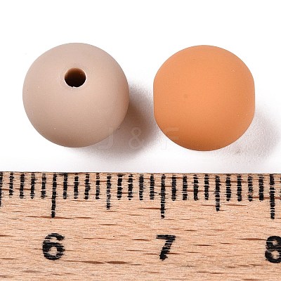 Rubberized Style Imitated Silicone Acrylic Beads MACR-T048-01C-04-1