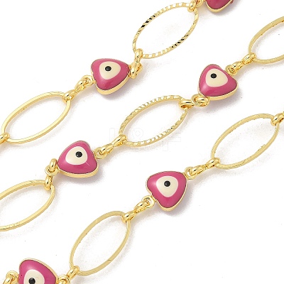 Rack Plating Brass Enamel Link Chains CHC-P012-09G-01-1