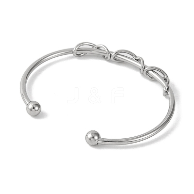 Infinity 304 Stainless Steel Cuff Bangles for Women BJEW-B104-26P-1