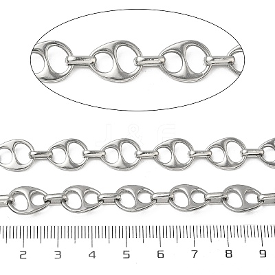 304 Stainless Steel Oval Link Chains CHS-K023-09P-1