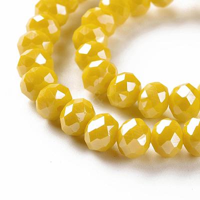 Electroplate Glass Beads Strands EGLA-A034-P8mm-A07-1