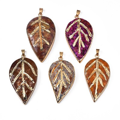 Natural Agate Big Pendants G-N326-106-1