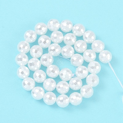 Electroplated Glass Pearl Beads Strands LS-BSHE-C007-A01-02-1-1