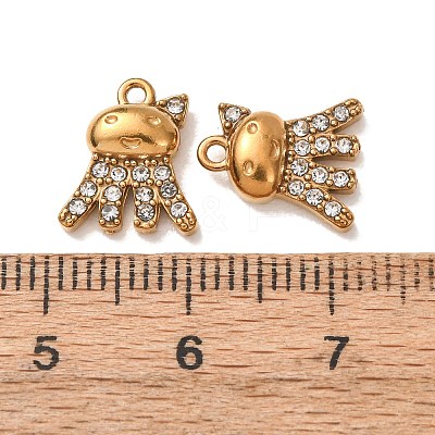 304 Stainless Steel Rhinestone Pendants STAS-L318-21G-03-1