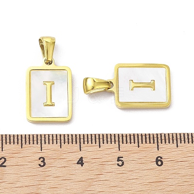 Ion Plating(IP) 304 Stainless Steel Pave Shell Pendants STAS-G327-01G-I-1