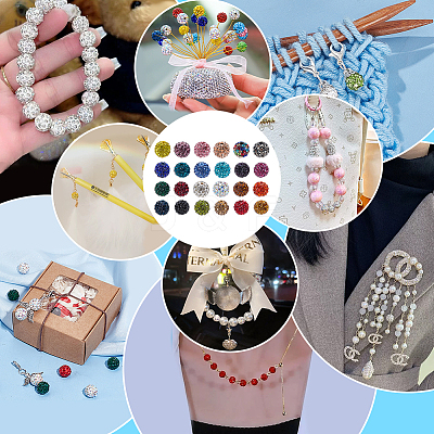 Pave Disco Ball Beads RB-PH0008-21-1