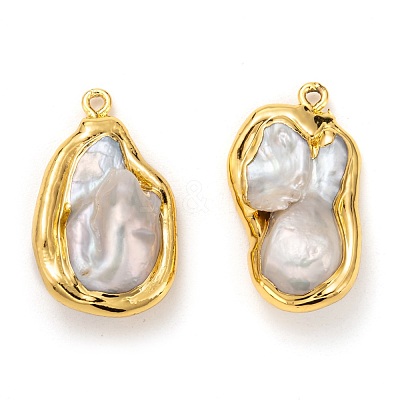 Natural Baroque Pearl Pendants KK-H745-02G-1