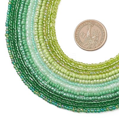 3MM Gradient Color Glass Seed Beaded Choker Necklaces for Women NJEW-JN05875-1