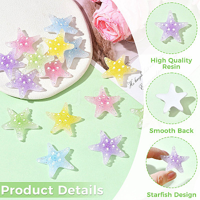 15Pcs 5 Colors Transpant Resin & Paillette Decoden Cabochons CRES-YW0002-86-1
