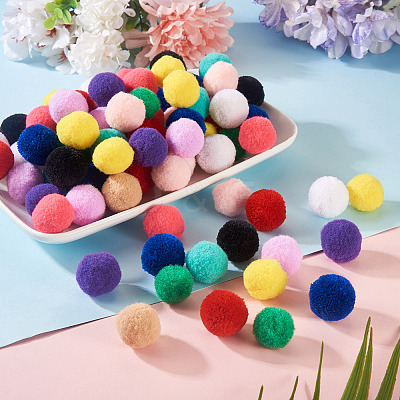 120Pcs 12 Colors Polyester High-elastic Pom Pom Ball DIY-TA0013-41-1