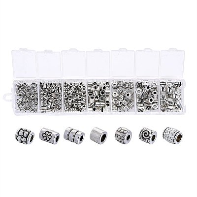 1Box 260pcs/box Tibetan Style Alloy Spacer Beads Large Hole TIBEB-TA0001-01AS-1