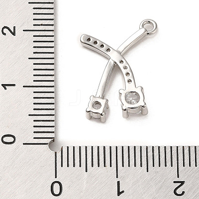 Brass Micro Pave Cubic Zirconia Pendants ZIRC-P113-04P-1