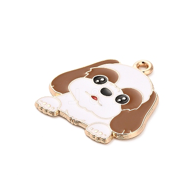Animal Puppy Alloy Enamel Pendants FIND-V001-03G-05-1