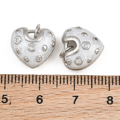 Brass Micro Pave Clear Cubic Zirconia Charms CU-CBAA571-12P-1