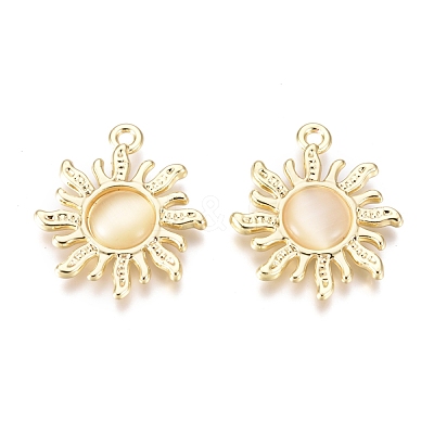 Alloy Cat Eye Pendants ENAM-R053-006B-1
