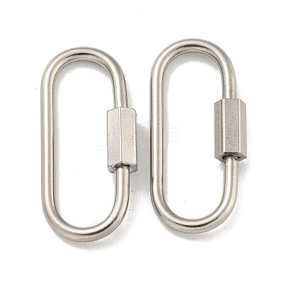 Non-Tarnish 304 Stainless Steel Screw Carabiner Lock Charms STAS-C092-05C-P-1