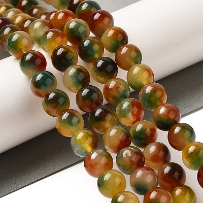 Natural Dyed White Jade Beads Strands G-M402-C04-26-1