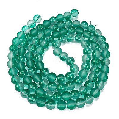 Frosted Transparent Glass Bead Strands X1-GLAA-P065-8mm-14-1
