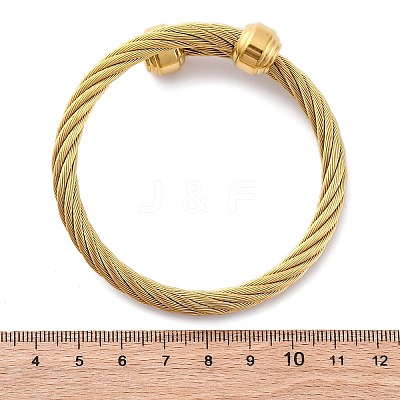 304 Stainless Steel Torque Bangles for Women BJEW-P310-23G-1