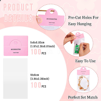 100Pcs Rectangle Clear Polypropylene Cellophane Bags CDIS-TA0001-40A-1