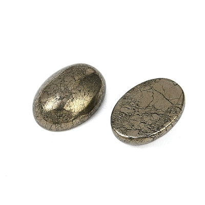 Oval Natural Pyrite Cabochons G-S395-01-1