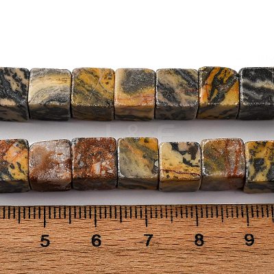 Natural Map Stone Beads Strands G-T139-8x8-45B-1