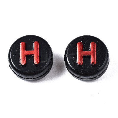 Opaque Black Acrylic Beads X-MACR-Q242-009D-1