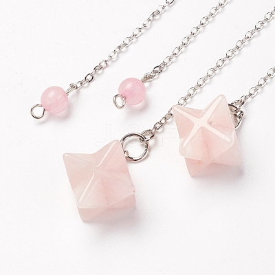 Chakra Natural Rose Quartz Dowsing Pendulums X-G-F516-01C-1