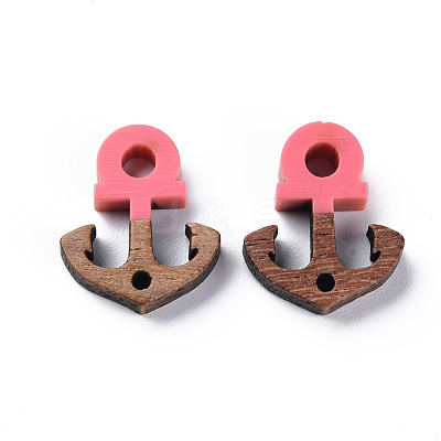 Opaque Resin & Walnut Wood Links Connectors RESI-T035-52-1