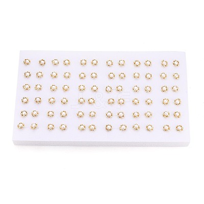 Brass & Natural Pearl Stud Earrings PEAR-N020-WX15-1