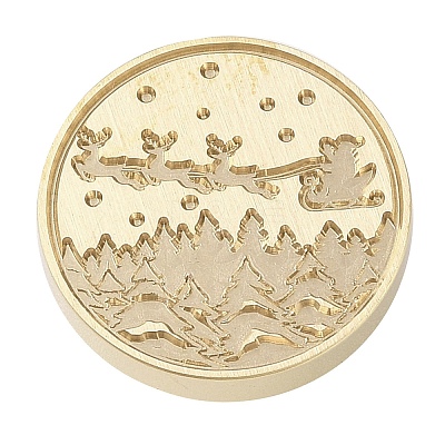 Christmas Series Wax Seal Brass Stamp Head AJEW-M037-01G-06-1