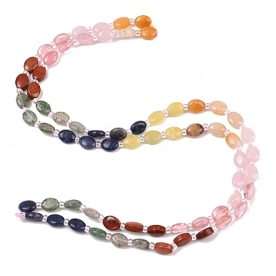 Cherry Quartz Glas & Natural Sodalite & Green Strawberry Quartz & Red Jasper & Red Aventurine & Rose Quartz Beads Strands G-Z135-A10-1
