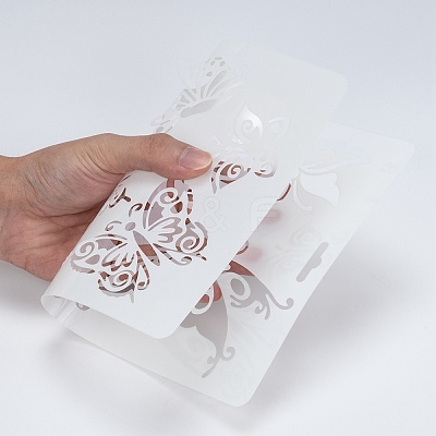 Plastic Reusable Drawing Painting Stencils Templates DIY-F018-B08-1