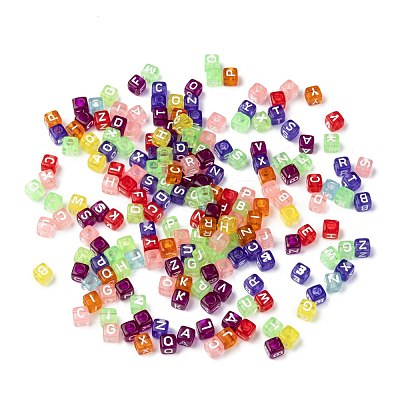 Transparent Large Hole Acrylic European Beads TACR-Q005-6mm-M-1