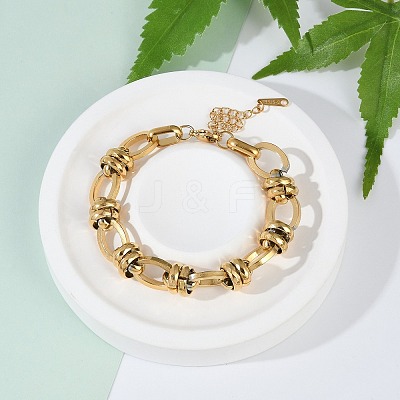 304 Stainless Steel Chain Bracelets BJEW-L610-22G-1