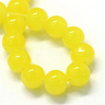Baking Paint Imitation Jade Glass Round Bead Strands DGLA-Q021-10mm-24-1