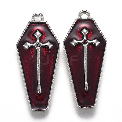 Halloween Theme Alloy Enamel Pendants ENAM-J649-14P-02-1
