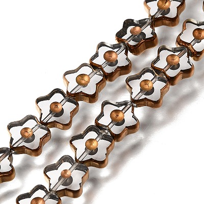 Electroplated Transparent Glass Beads Strands GL-CBA98F0-09B-1