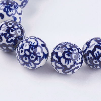 Handmade Blue and White Porcelain Beads PORC-G002-10-1