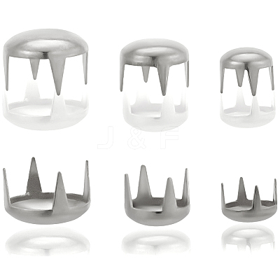 240Pcs 3 Styles Brass Four-Claw Rivets KK-SP0002-45P-1