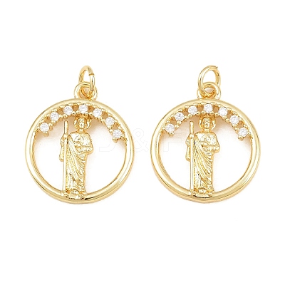 Religion Brass Micro Pave Clear Cubic Zirconia Pendants CU-CBA9482-01G-12-1